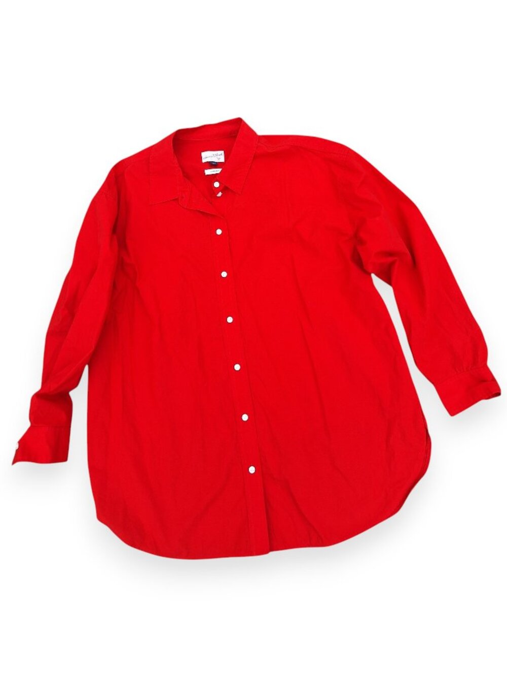 Universal Thread Red Oversized Cotton Button Down Shirt Long Sleeve Blouse XL